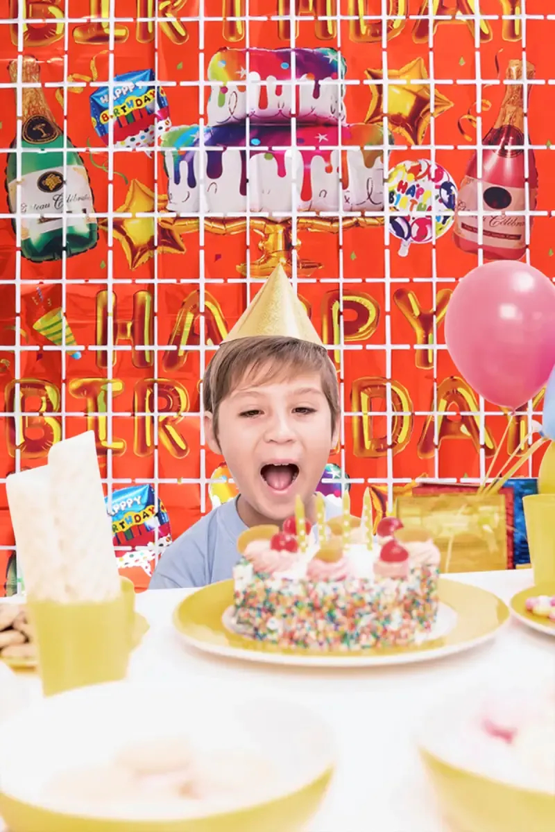 Happy Birthday Backdrop Curtain for Birthday Parties