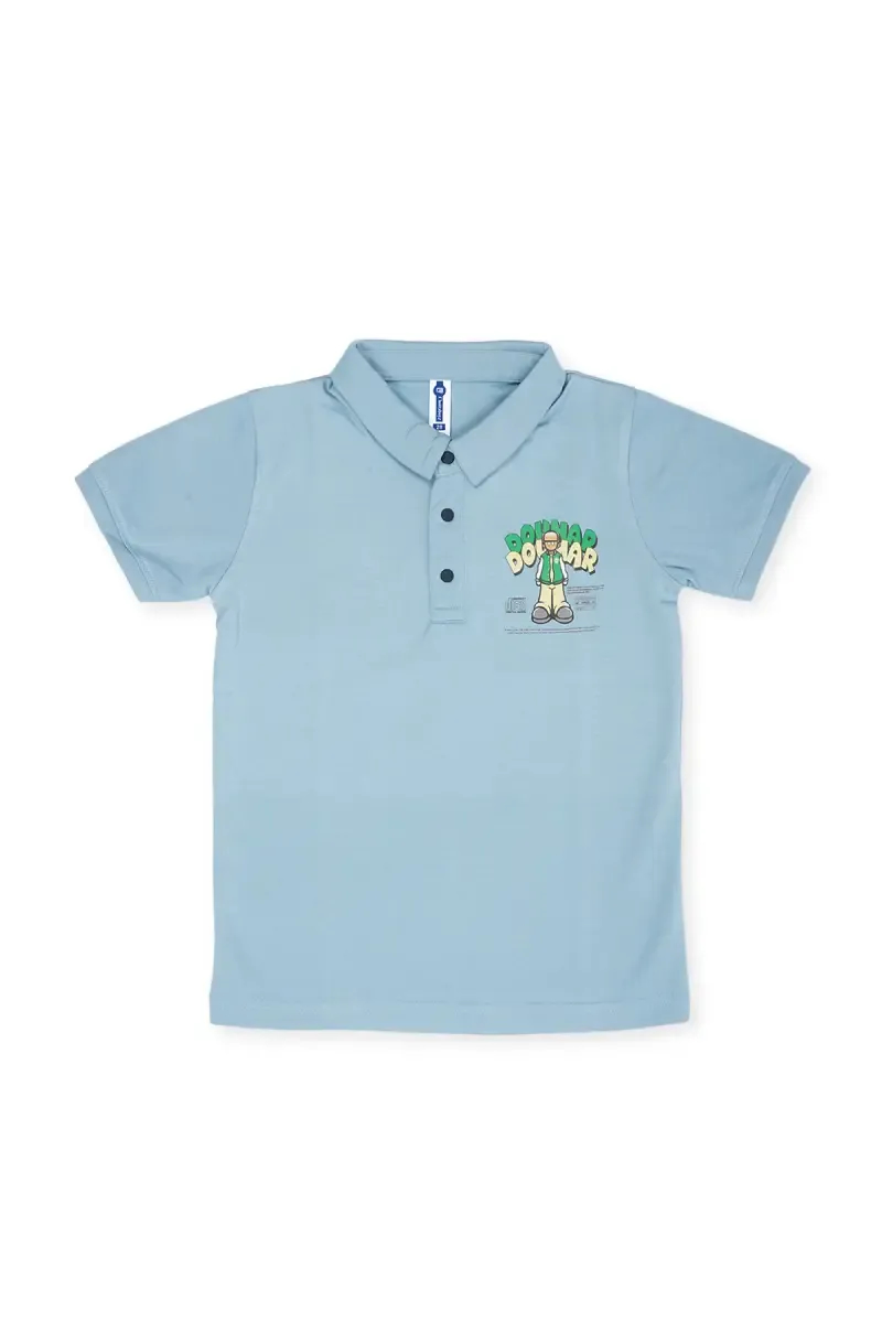 Cotton Printed Polo Neck T-shirt for Boys