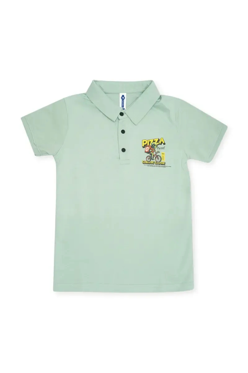 Cotton Printed Polo Neck T-shirt for Boys