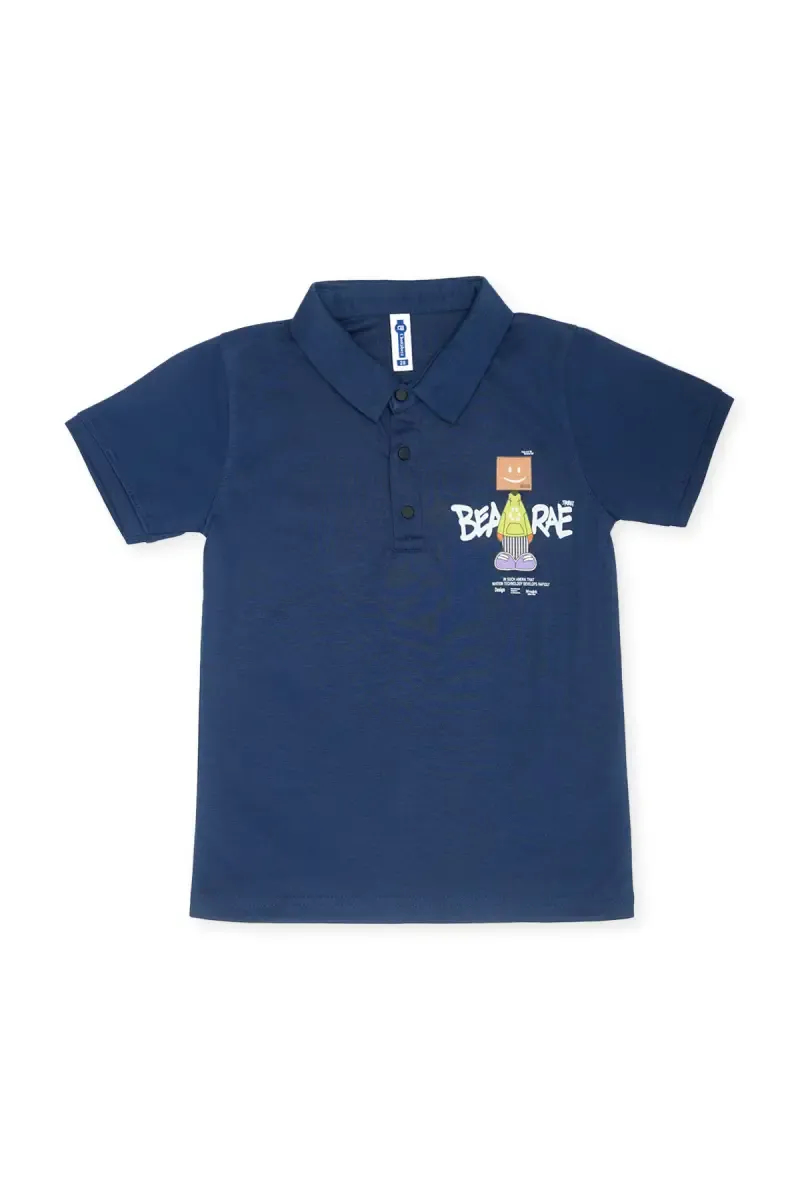 Cotton Printed Polo Neck T-shirt for Boys