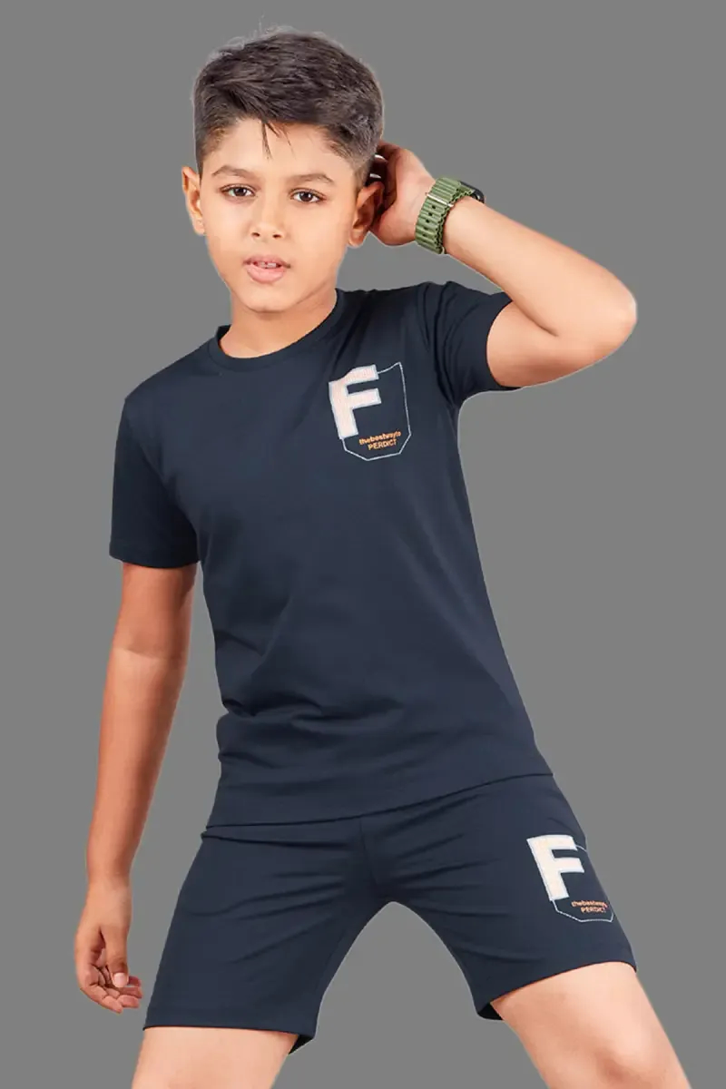 Boy's Cotton Printed T-shirt with Shorts Set
