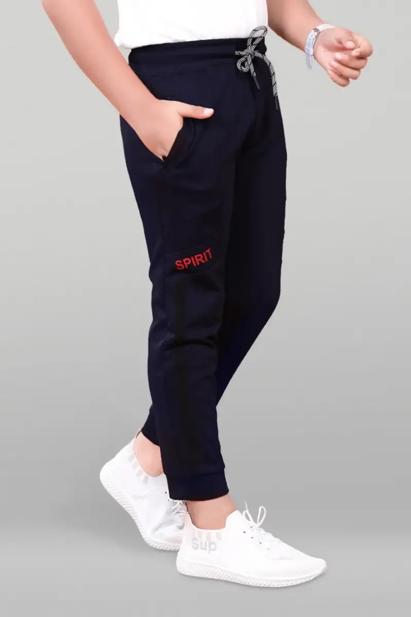 Boy's Solid Mid Rise Casual Track Pant