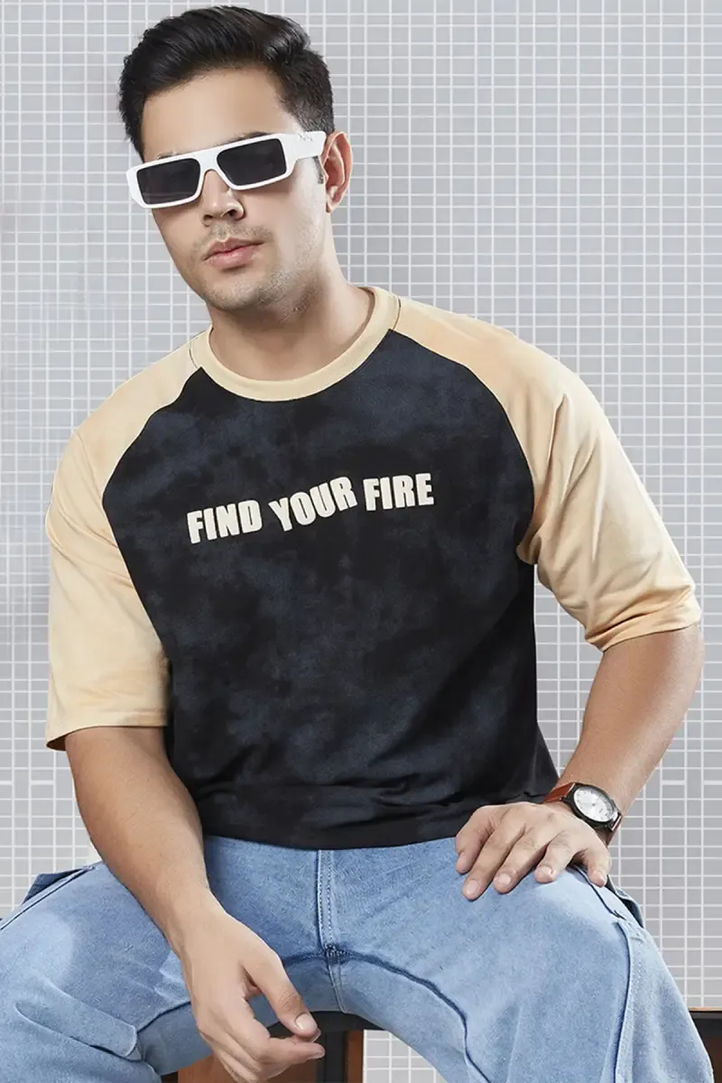 Men's Tie & Dye T-shirt with Embossed Print