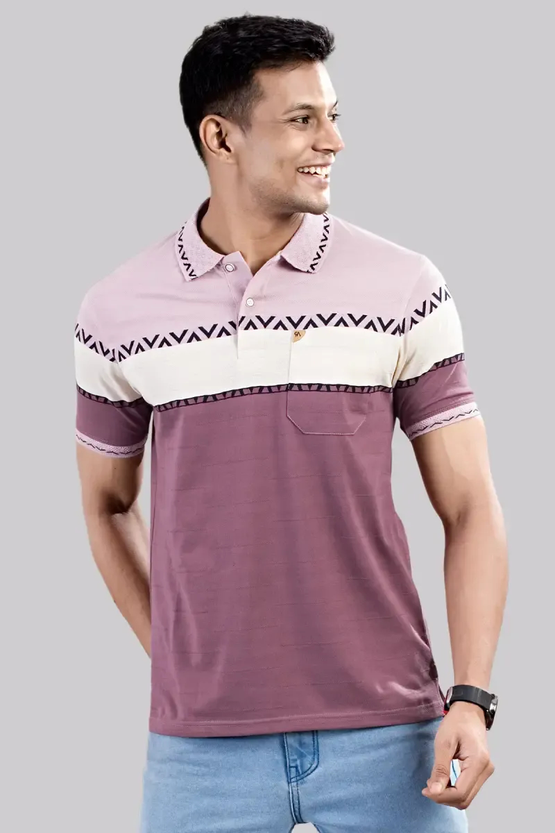 Cotton Rayon Polo Neck T-shirt for Men
