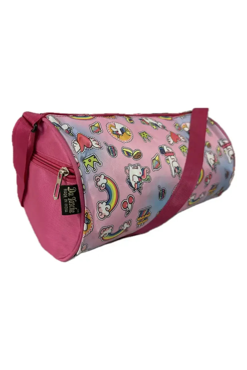 5 L Small Duffle Cum Gym/Sports Bag (Pink Unicorn)
