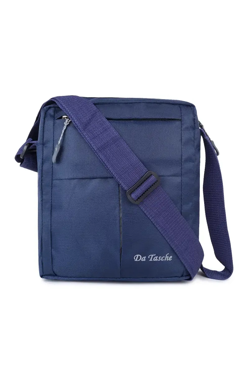 Blue Compact Sling Bag with Adjustable Strap for Men