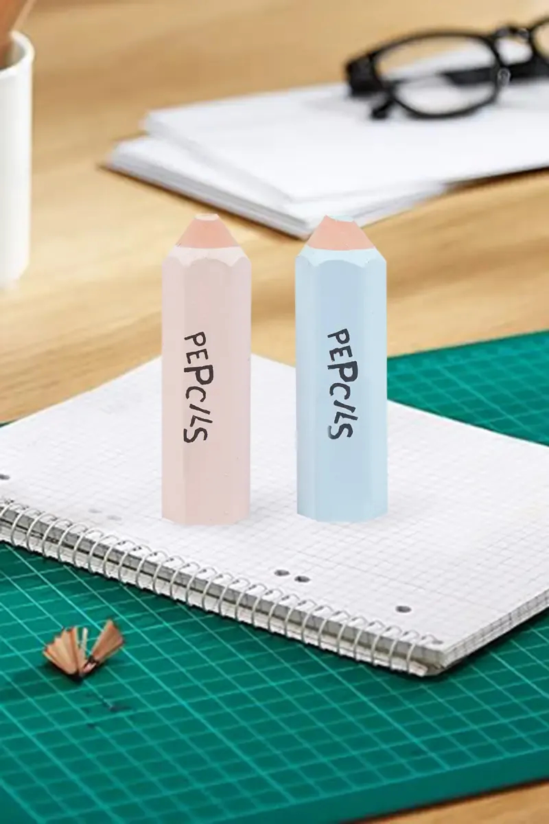 Doms Pepclis Erasers (Blue & Peach) - Pack of 2 