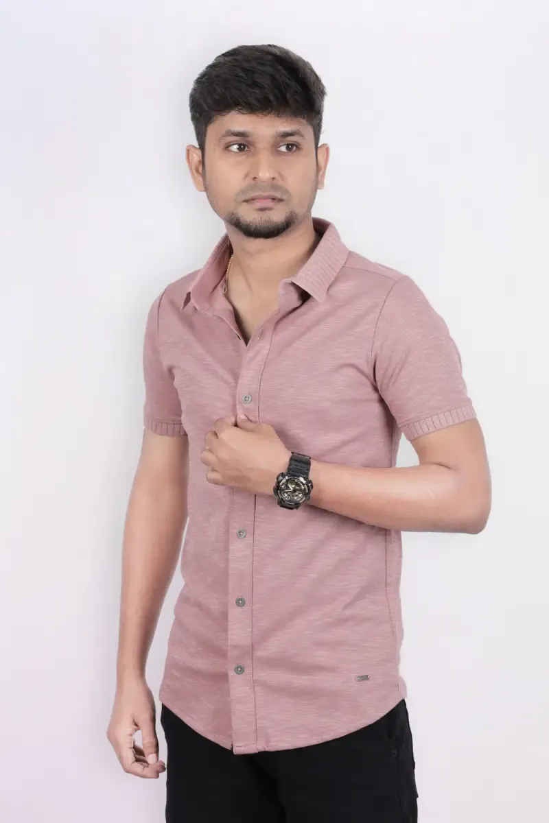 Men's Self Designed Half Sleeve Casual Shirt