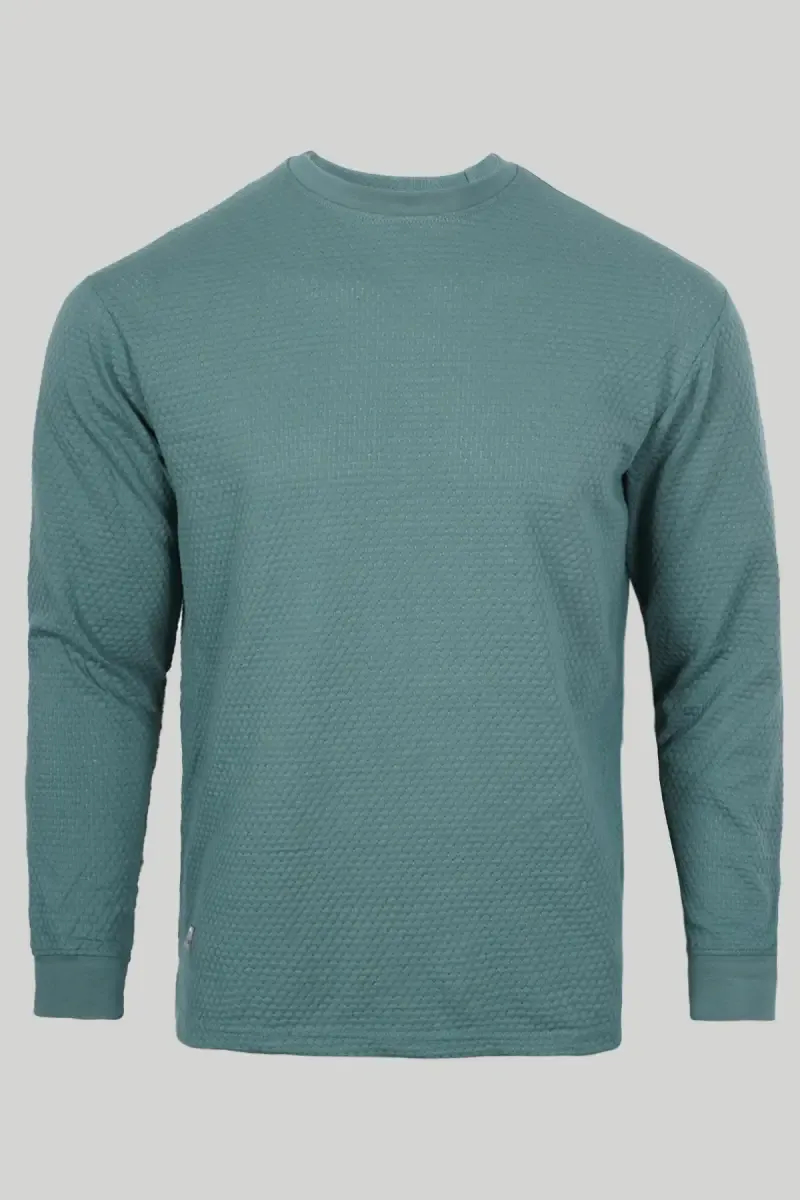 Men's Cotton Self Design Full Hand T-shirt 