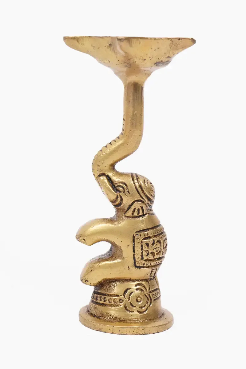 Brass Yanai / Elephant Vilakku - 11cm