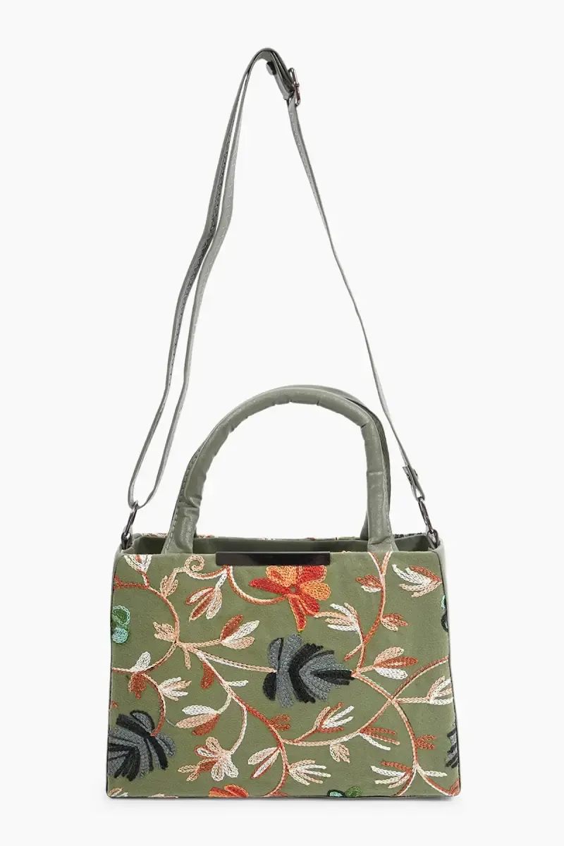 Floral Embroidered Premium Sling Hand Bag for Women