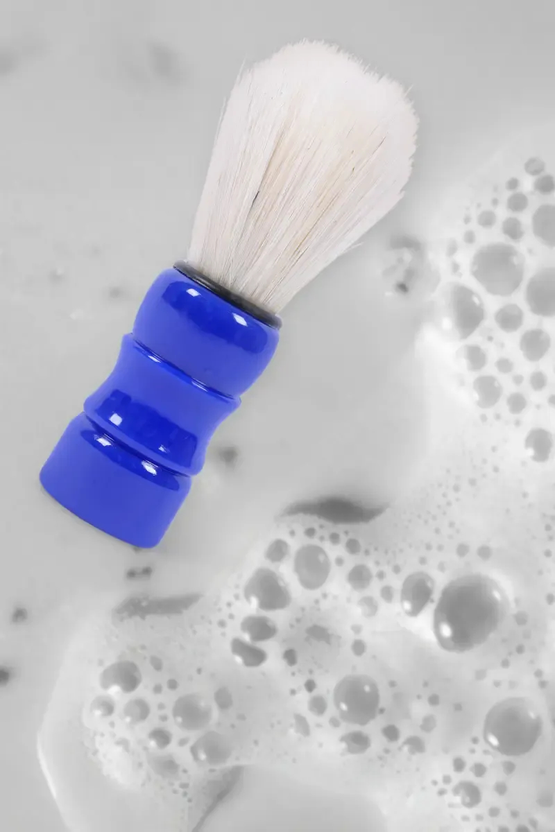 Synthetic Nylon Beard Shaving Brush for Boys and Men (Blue) 