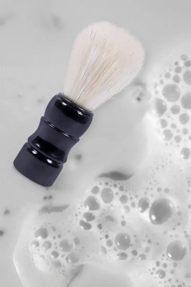 Synthetic Nylon Beard Shaving Brush for Boys and Men (Black) 