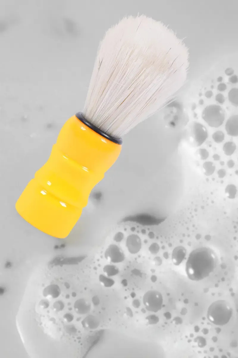 Synthetic Nylon Beard Shaving Brush for Boys and Men (Orange) 