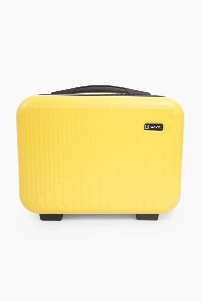 Premium Striped Hard Shell Travel Makeup Vanity Case