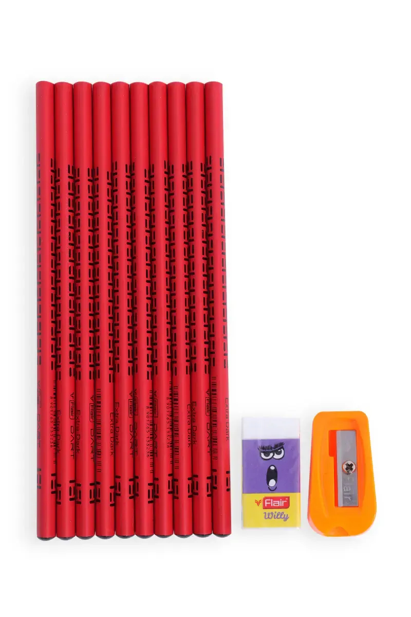 Flair Creative Dart Extra Dark Pencil (Multicolor) - Pack of 10