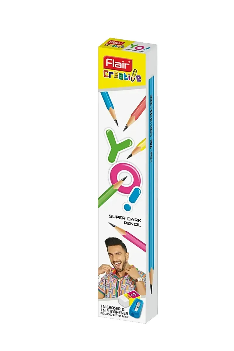 Flair Creative YO Super Dark Pencil (Multicolor) - Pack of 10