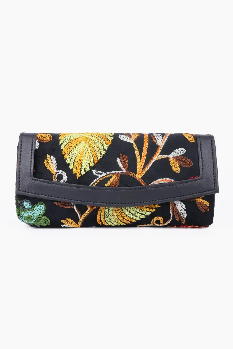 Floral Embroidered Elegance Clutch for Women
