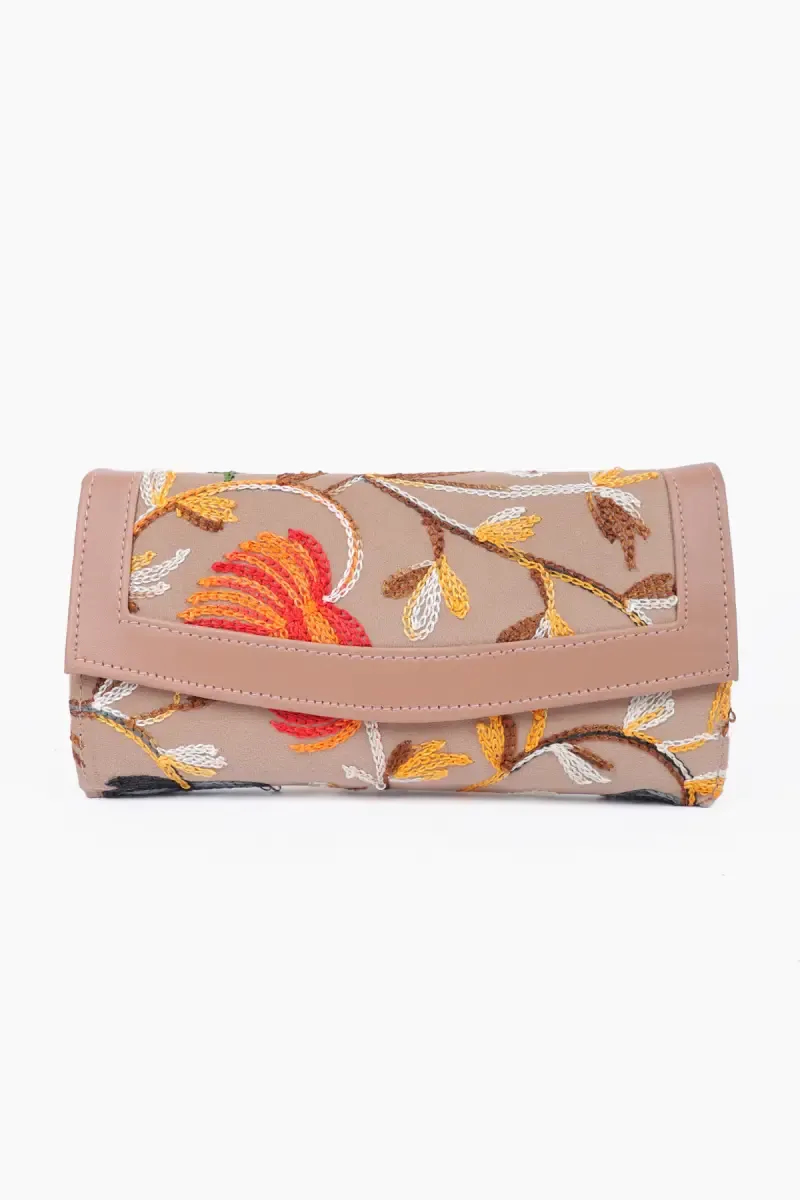 Floral Embroidered Elegance Clutch for Women