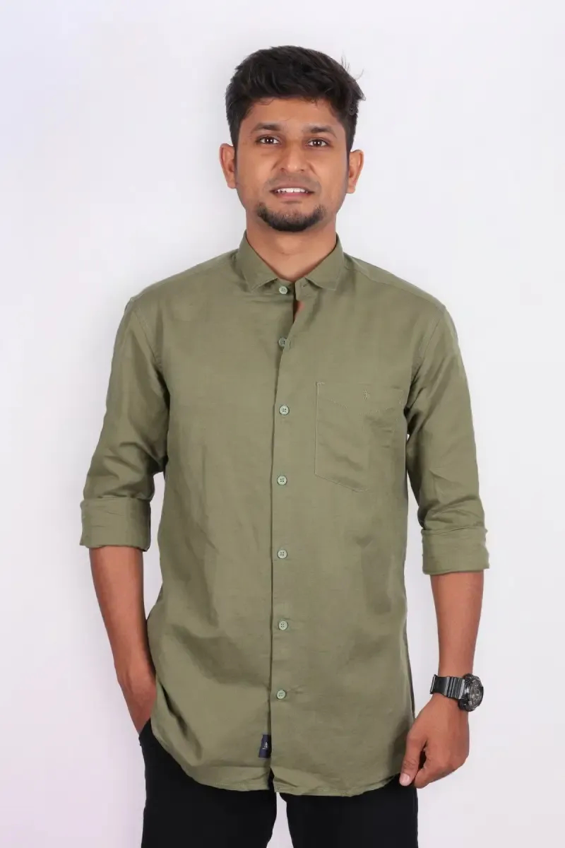 Linen Solid Casual Shirt for Men