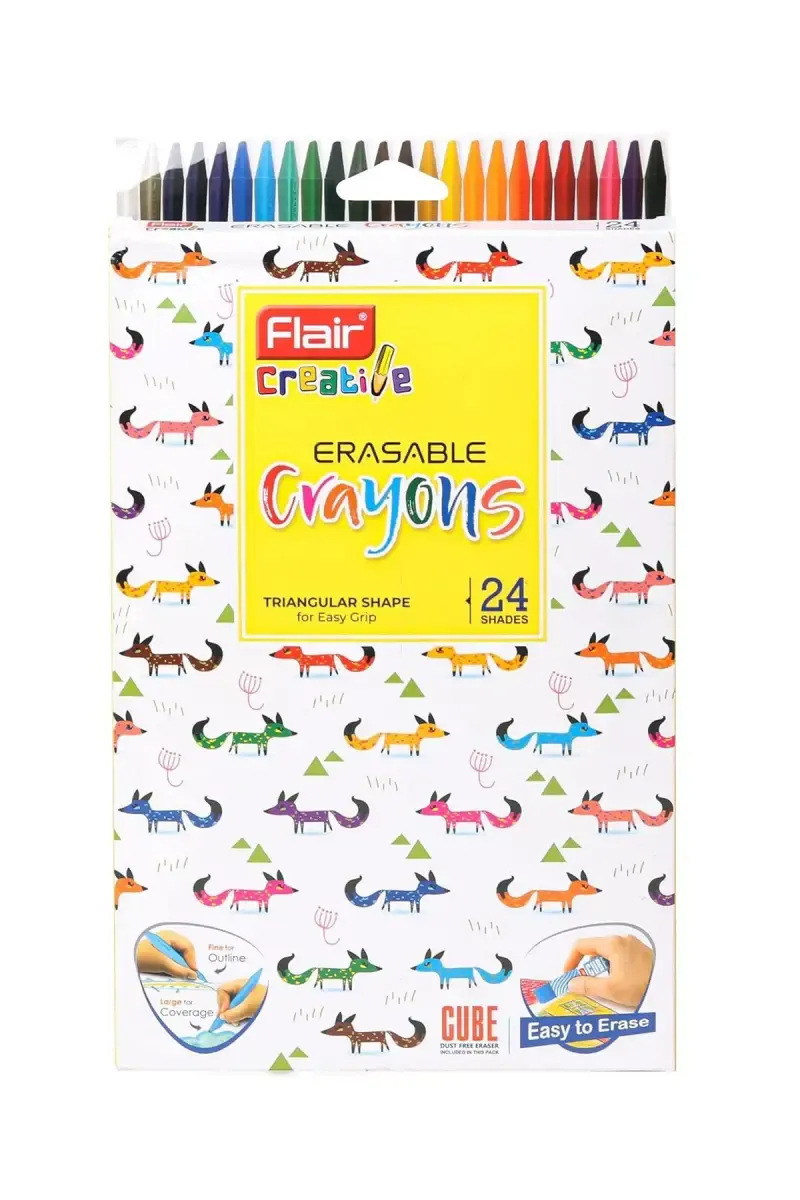 Tales Erasable Crayons 24 Shades Crayons (Multicolor) - Pack of 1