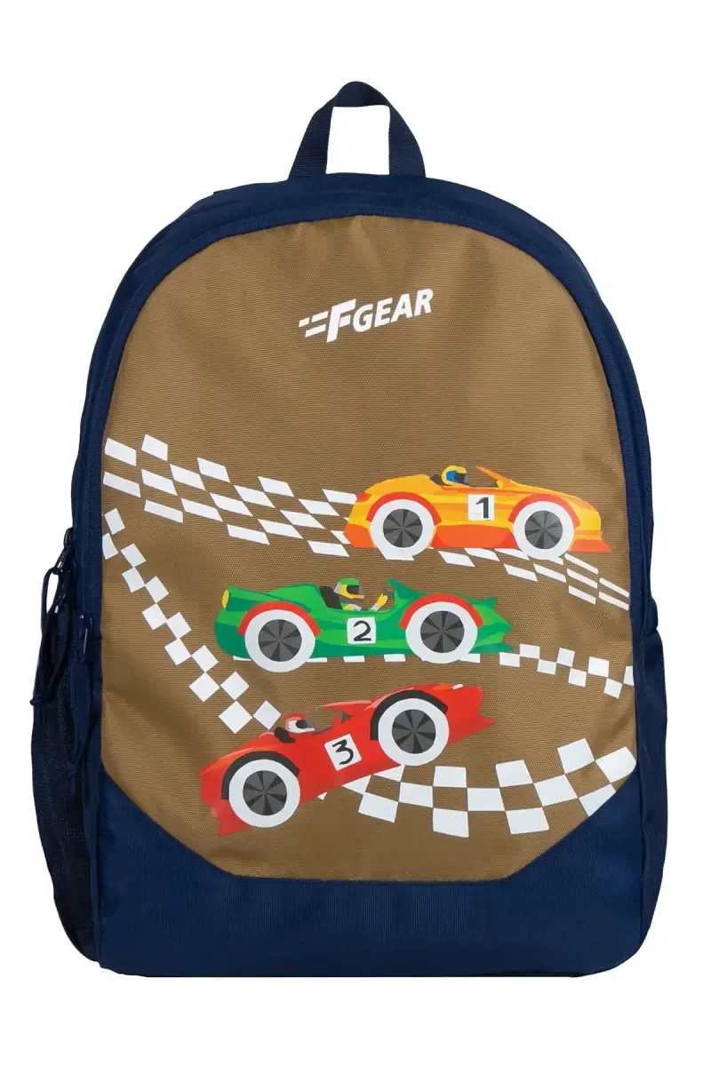 Boomer 15L Navy Blue Crazy Karter Kids School Backpack