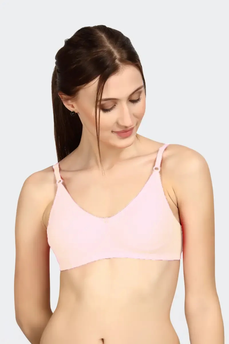Prithvi Lucky Cotton Solid Seamless Bra for Women