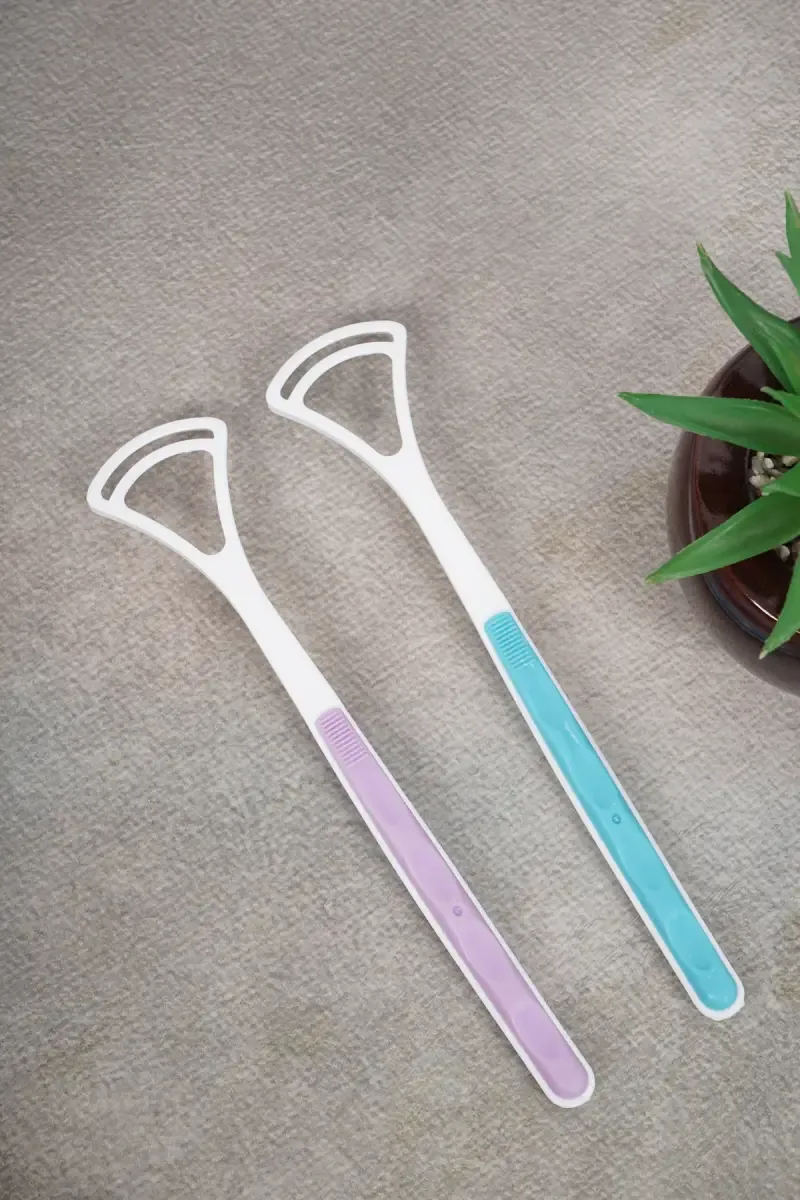 DR.ZARVA Tongue Cleaner (Blue & Purple)- Pack of 2 (Design May Vary)