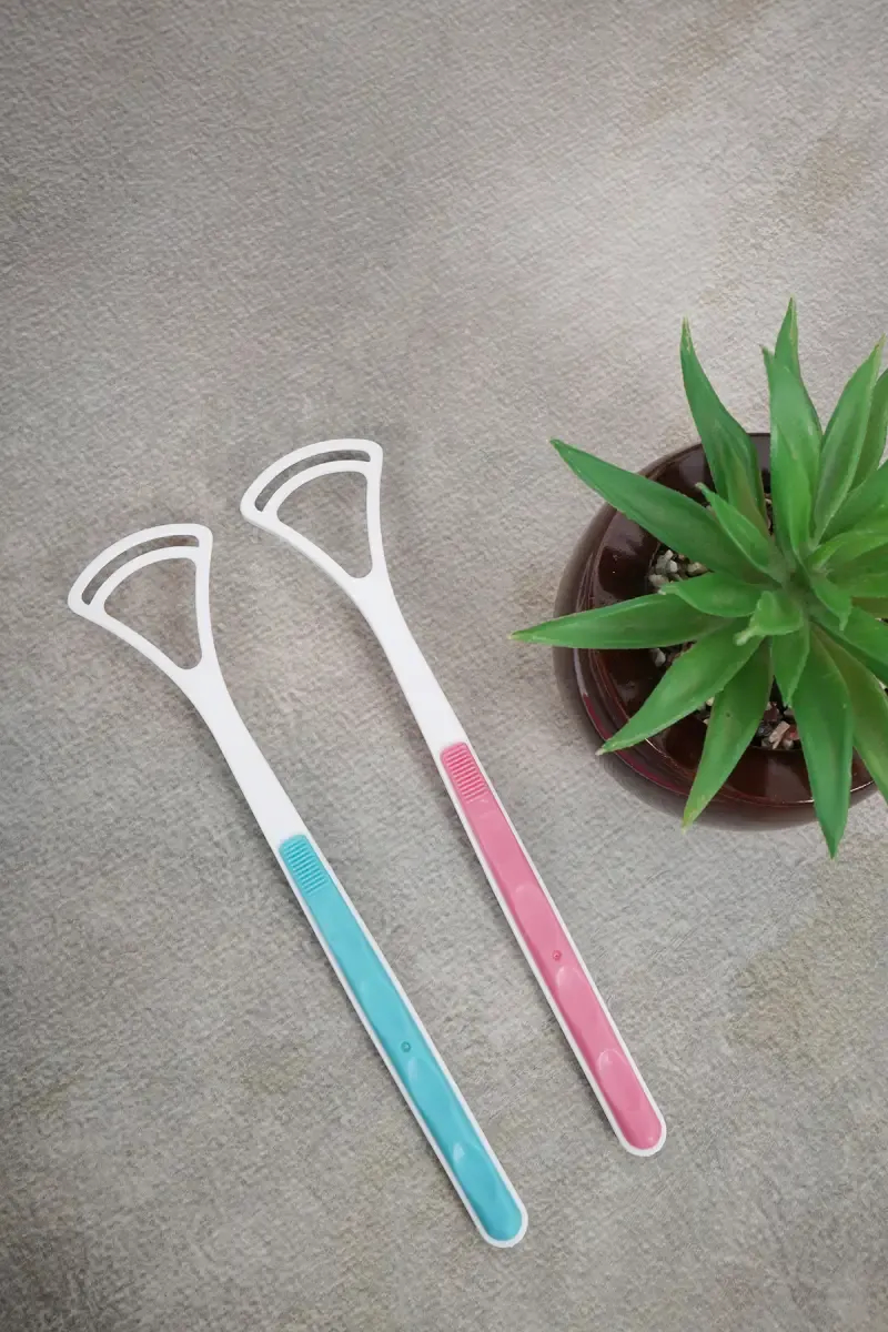DR.ZARVA Tongue Cleaner (Pink & Blue)- Pack of 2 (Design May Vary)