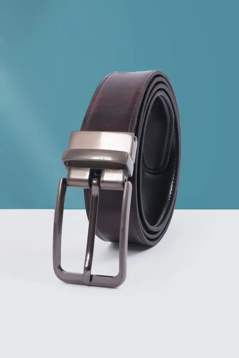 Reversible Synthetic Leather Belt for Men