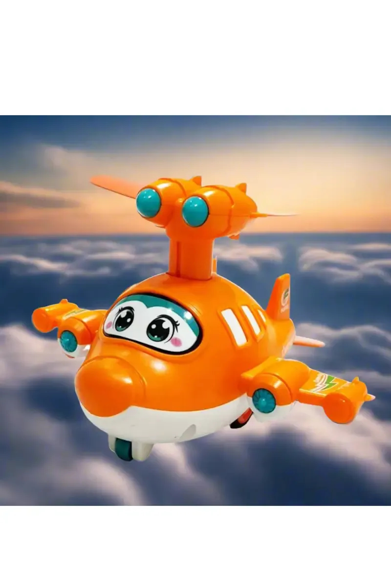 Lovely Toys Press & Go Aircraft Plane Toy (Orange) - Pack of 1
