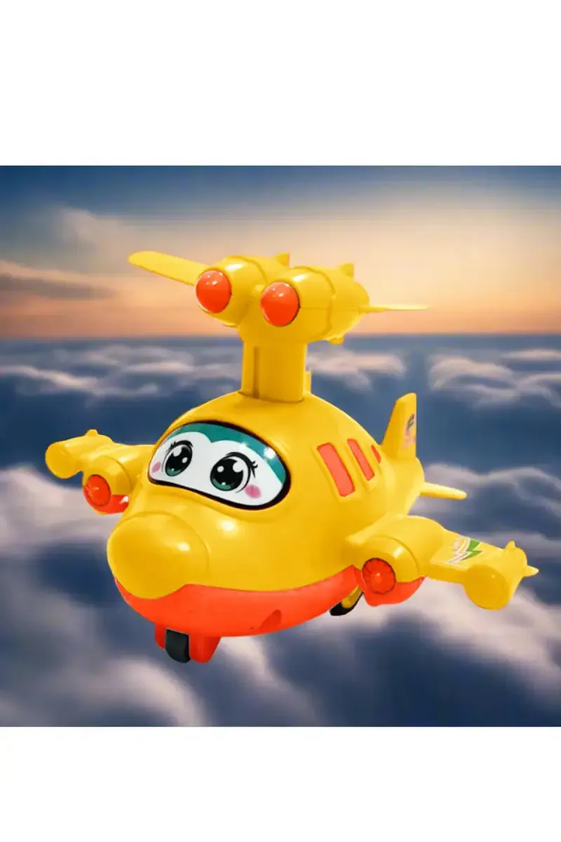 Press & Go Aircraft Plane Toy (Yellow) - Pack of 1