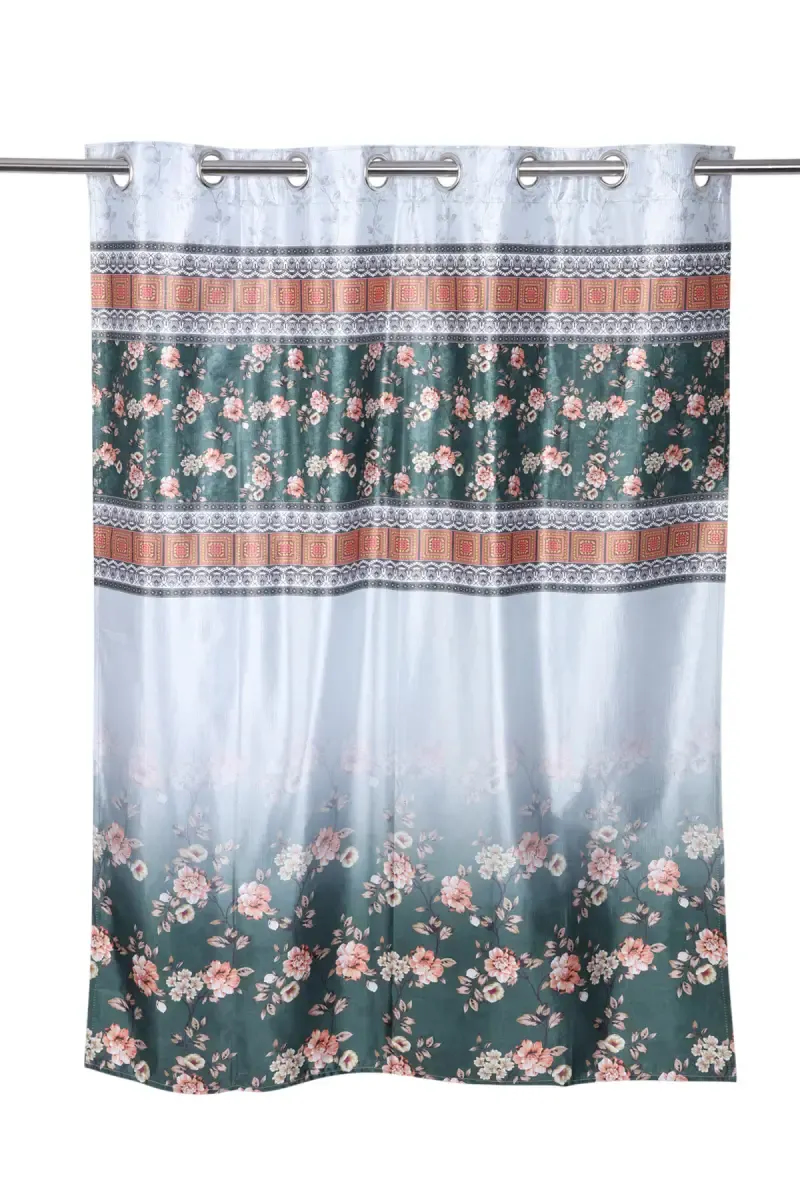 Polyester Floral Door Curtain, Kalai Cotton - 7x4 Feet (Approx)