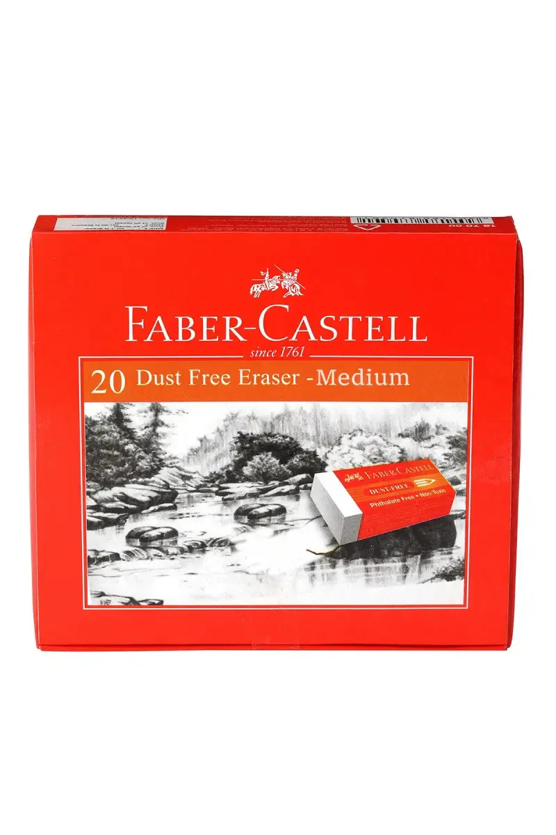 Faber Castell Dust Free Erasers – (White, Pack of 20)