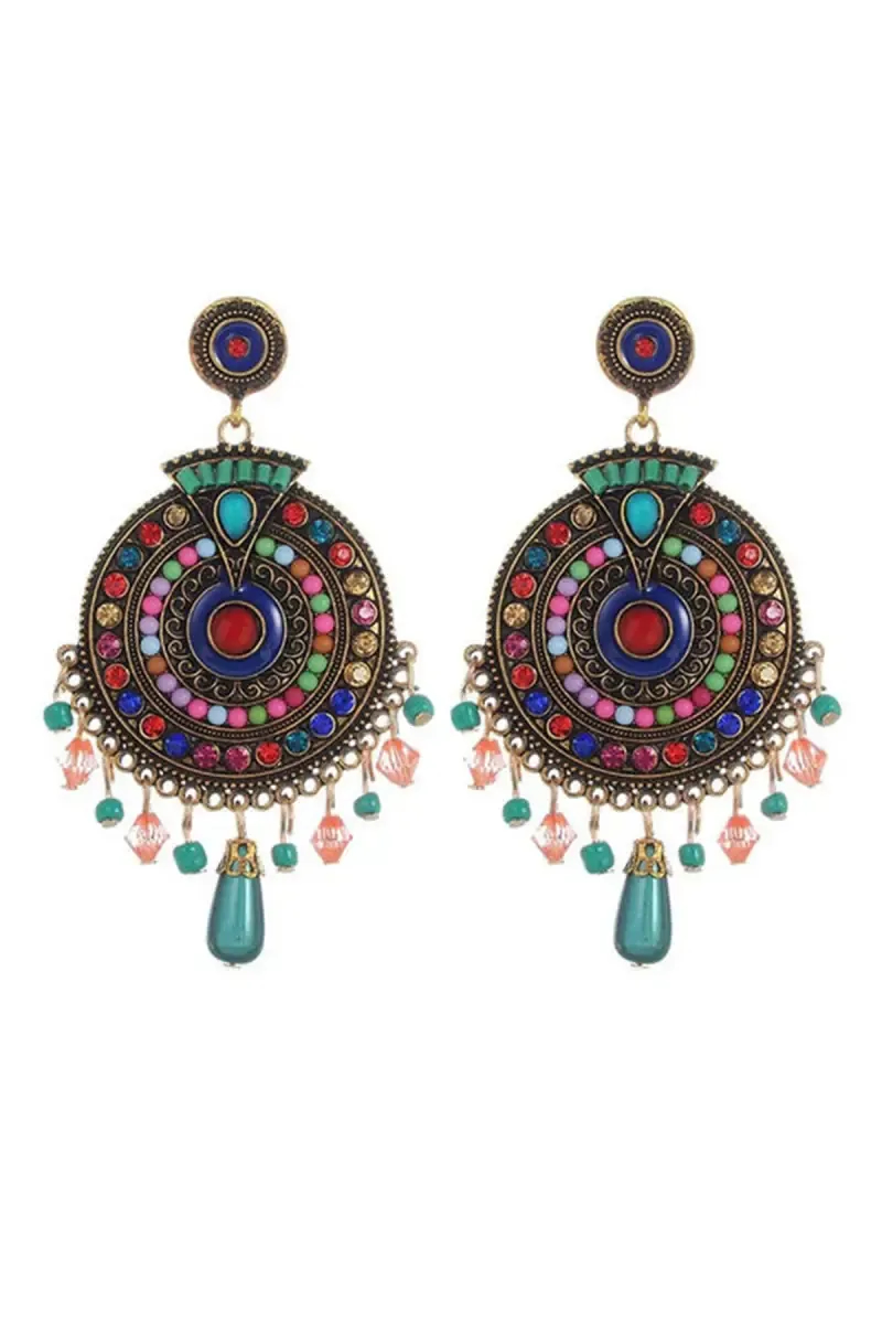 Bohemian Multi-Color Chand Bali Earrings for Girls & Women