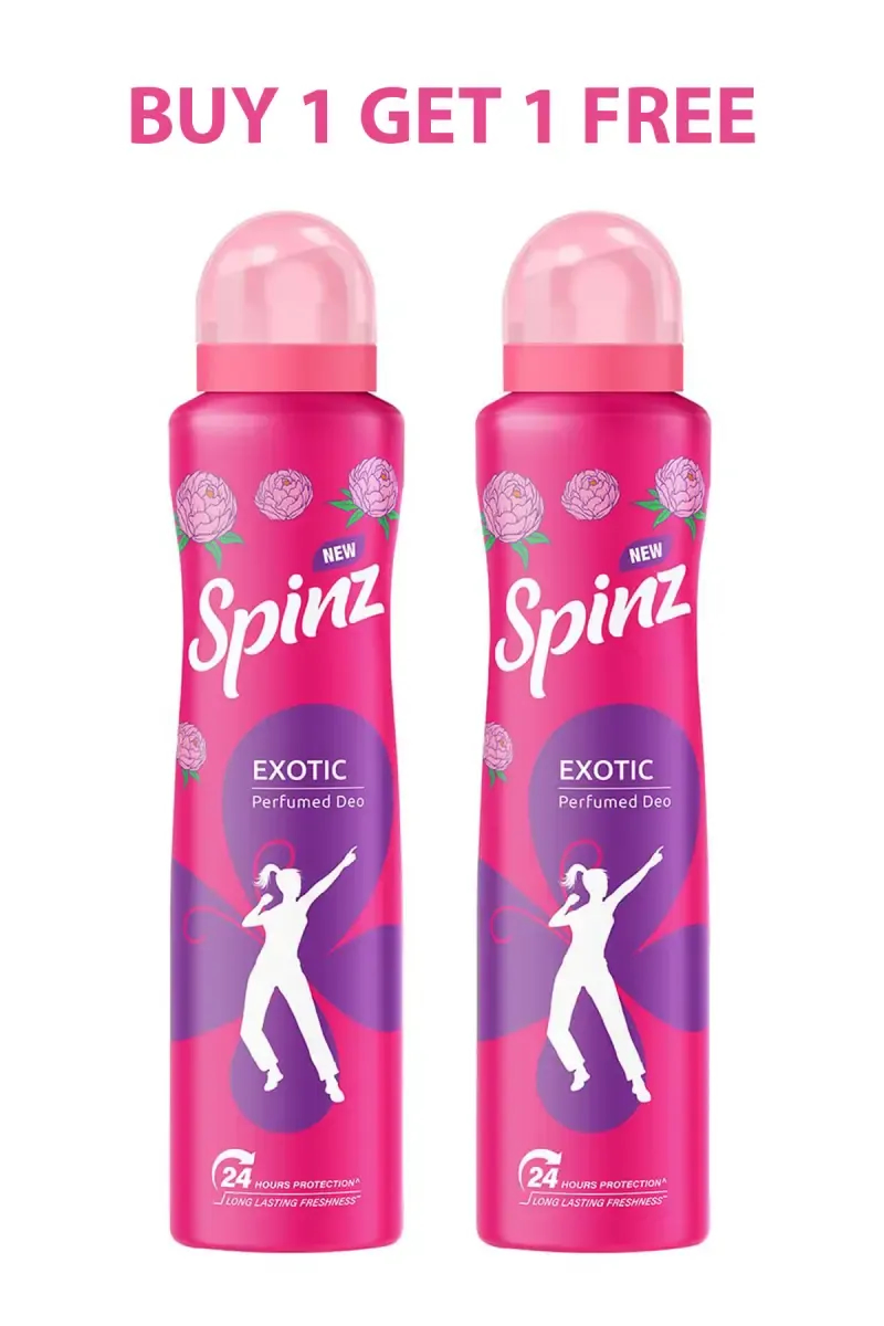 Spinz Exotic Perfumed Deodrant- 200ml X 2 (Buy 1 Get 1 Free) 