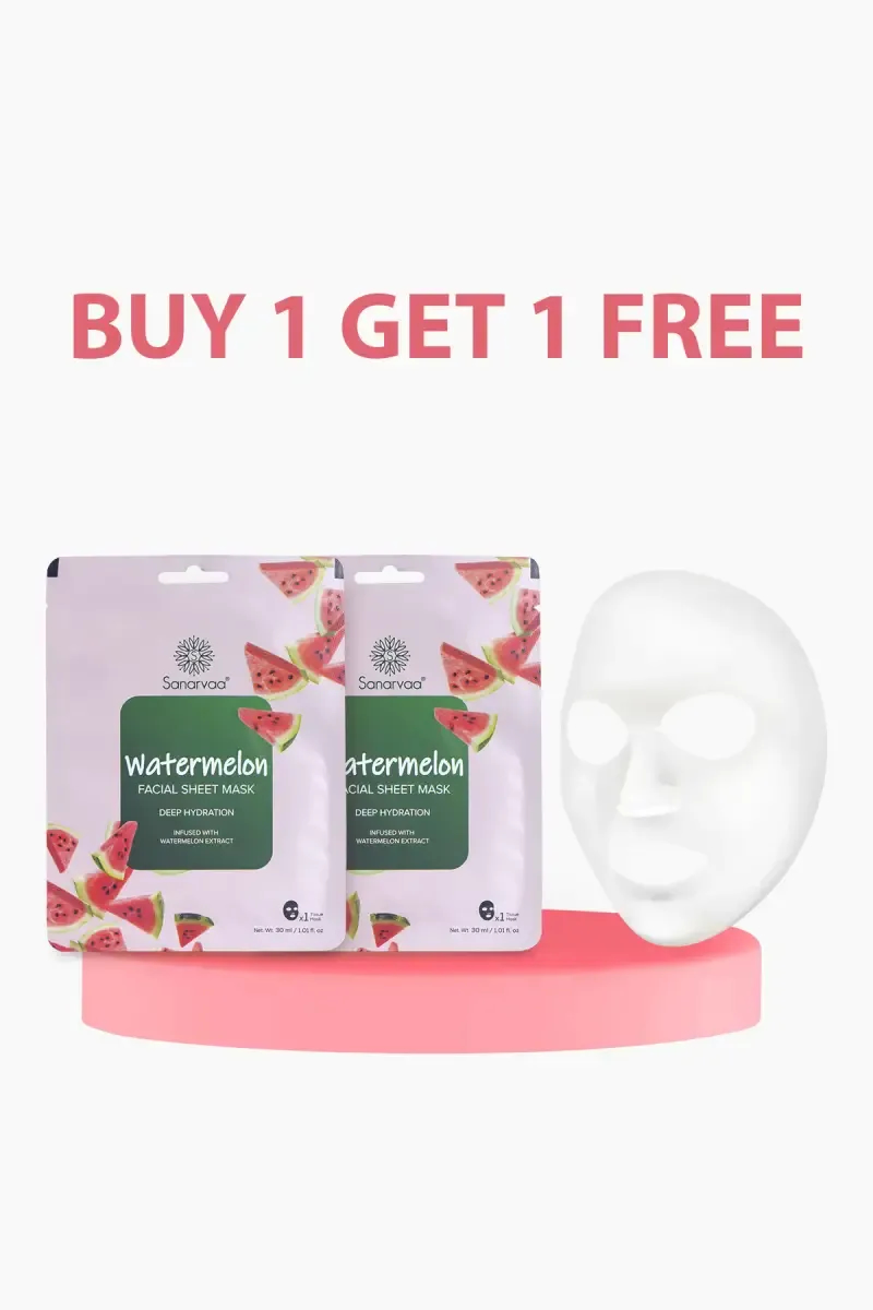 Sanarvaa Watermelon Facial Sheet Mask - 30ml Each (Buy 1 Get 1 Free)