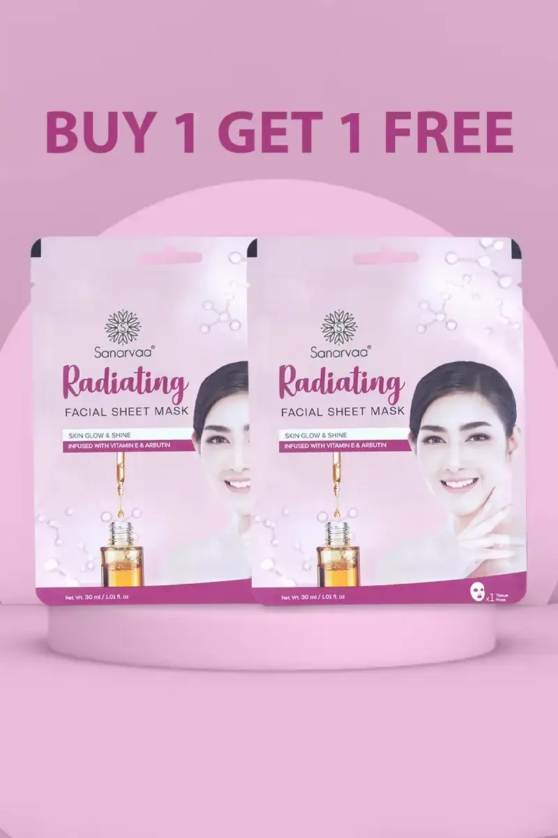 Sanarvaa Radiating Facial Sheet Mask - 60ml (Buy 1 Get 1 Free)
