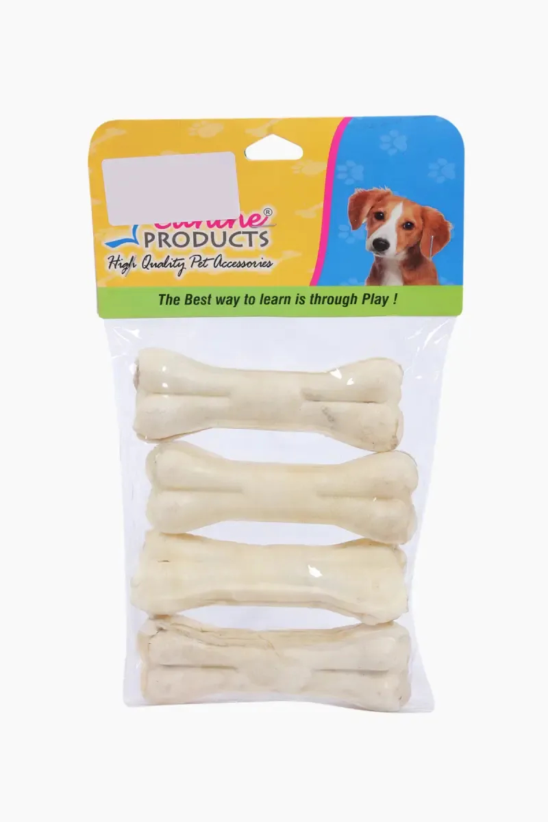 Canine Dog Bones 4 inch (White) - Pack of 4