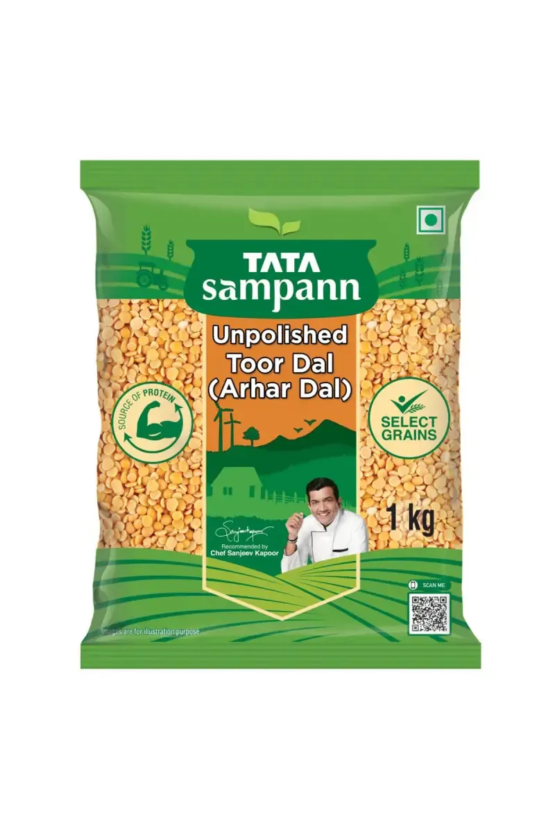 Tata Sampann Unpolished Toor / Arhar Dal - 1 Kg