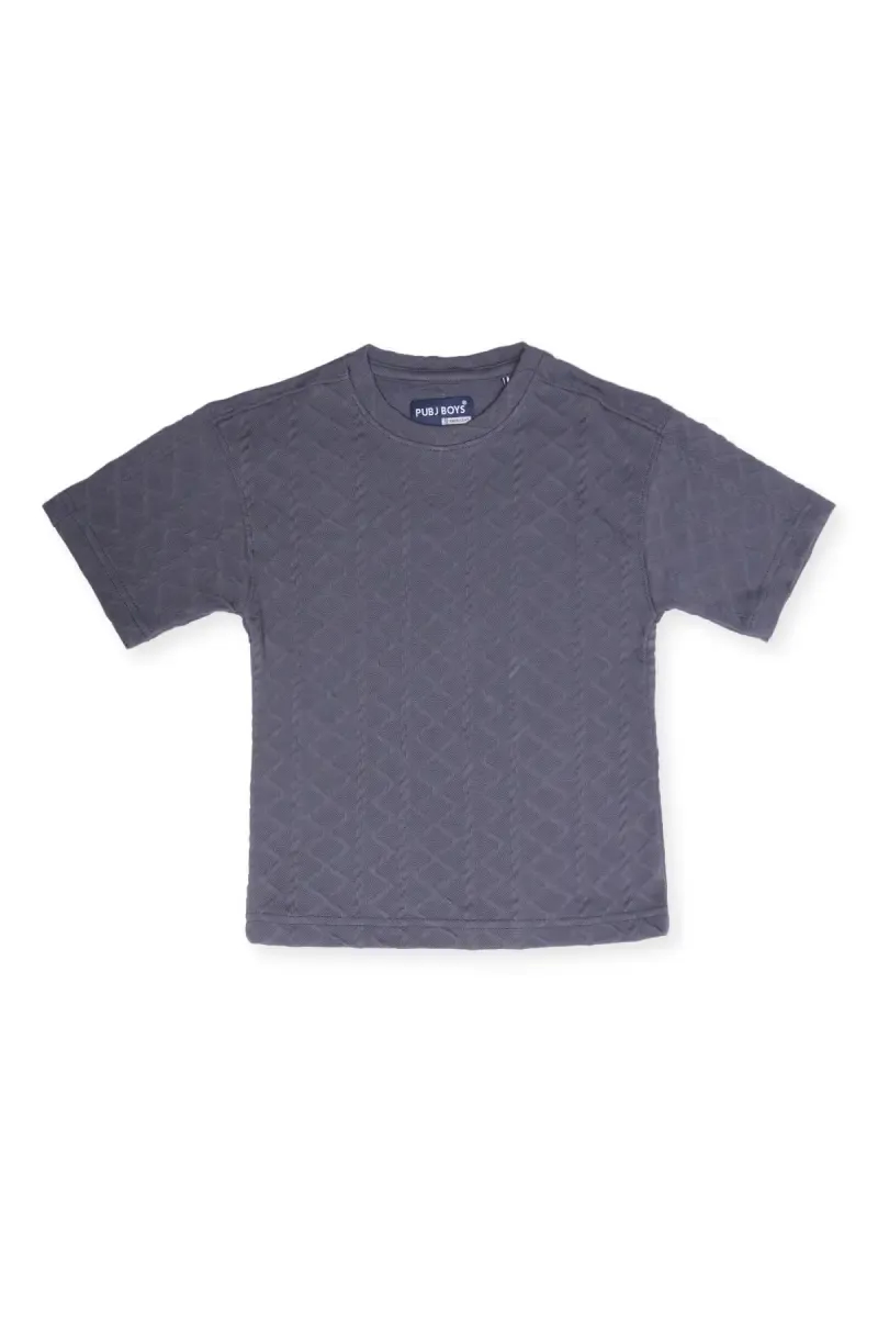 Cotton Self Designed Casual T-shirt for Boy