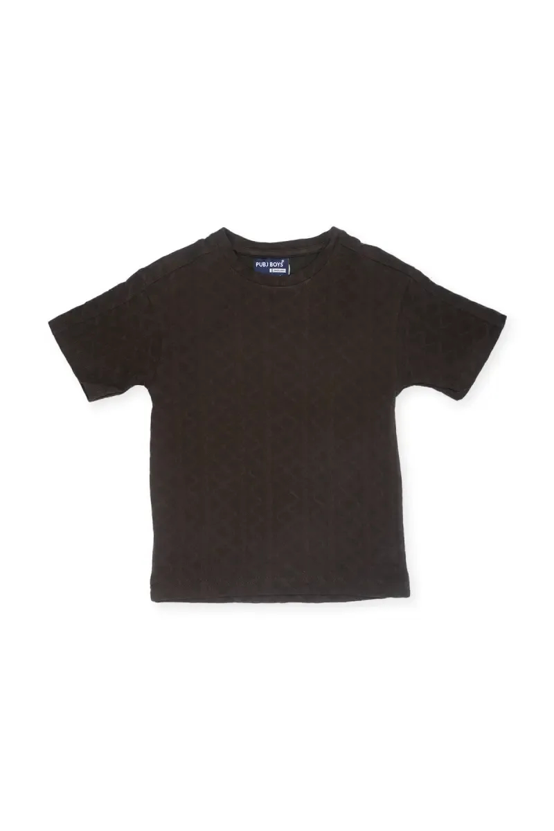 Cotton Self Designed Casual T-shirt for Boy