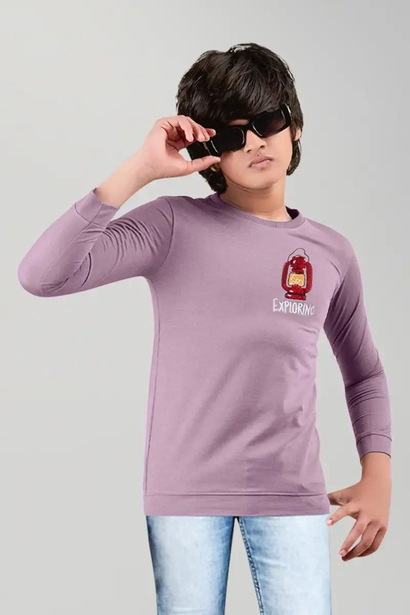 Cotton Solid Full Sleeve T-shirt for Boys