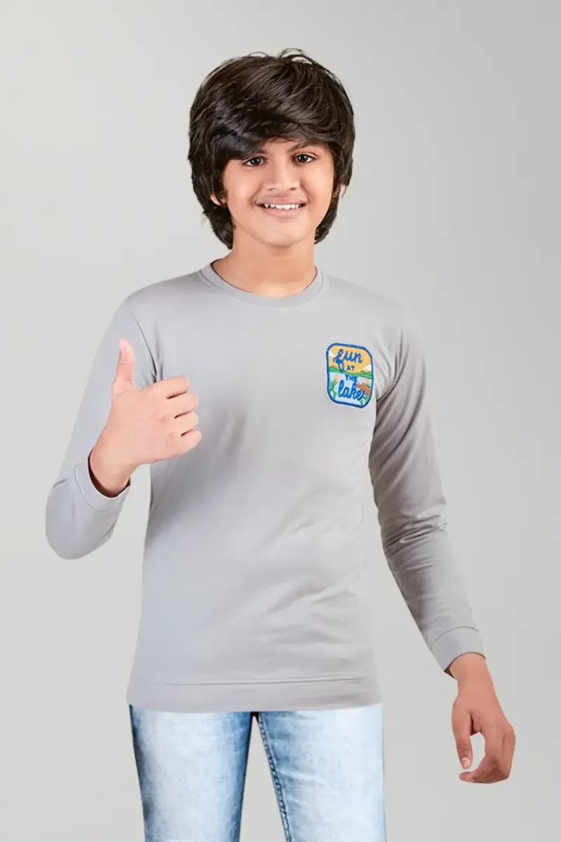 Cotton Solid Regular Fit T-shirt for Boys