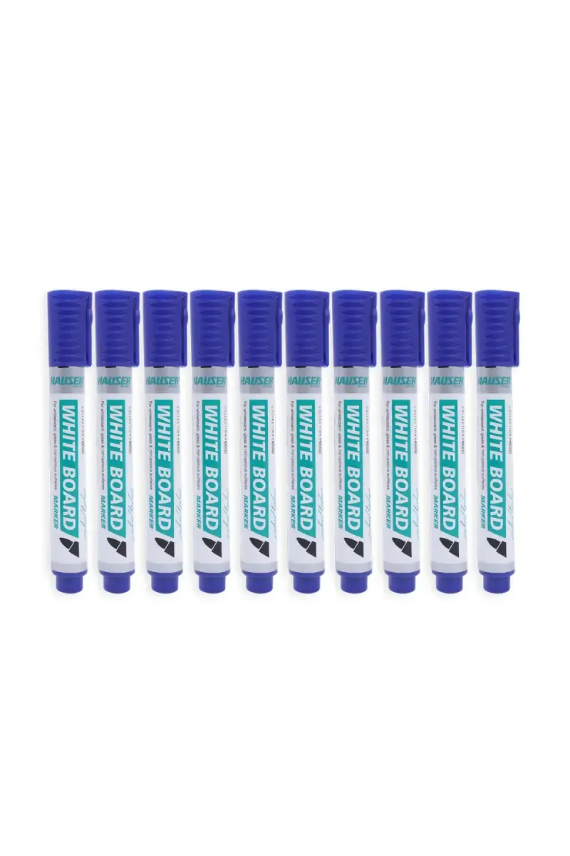 Hauser White Board Marker (Blue) - Pack of 10
