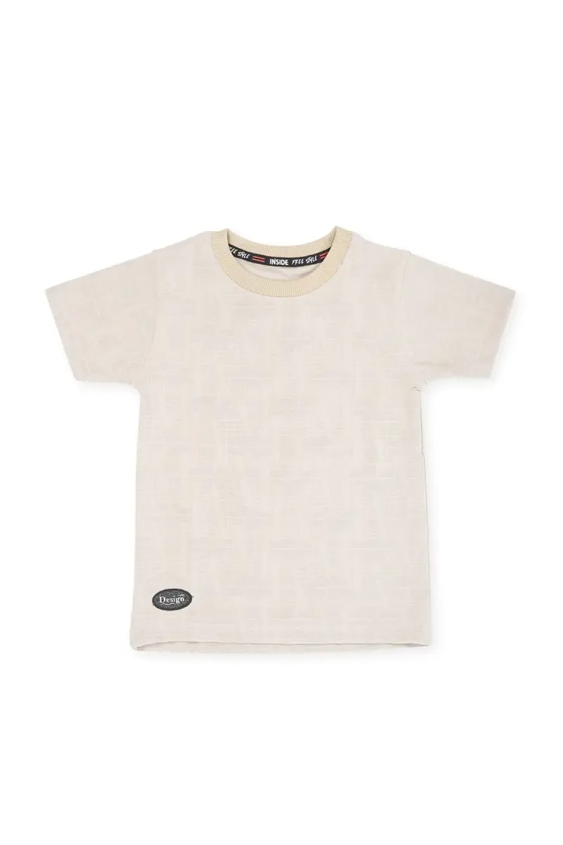 Boy's Self Designed Round Neck T-shirt