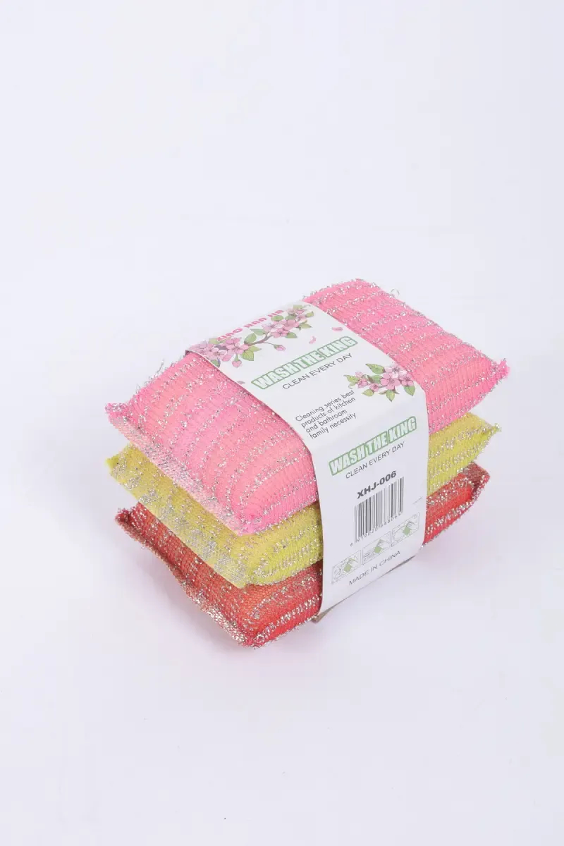 Polyester & Stainless Steel Scrub - 3 Pcs