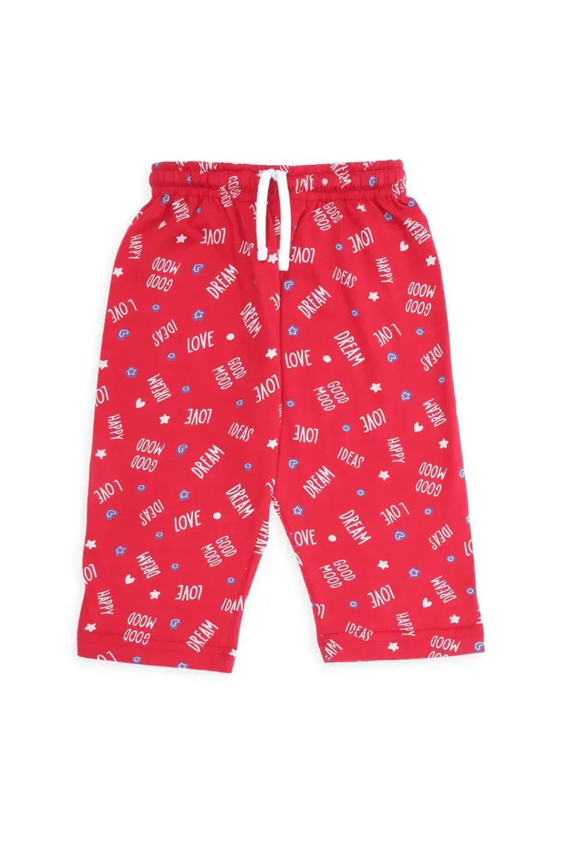 Cotton Typographic Printed Capri for Girls