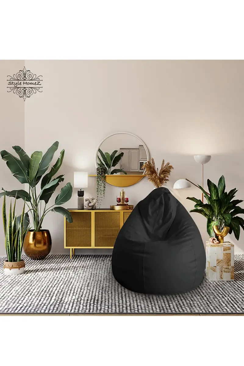 Style Homez Bean Bag Cover XL (Black) - Pack of 1