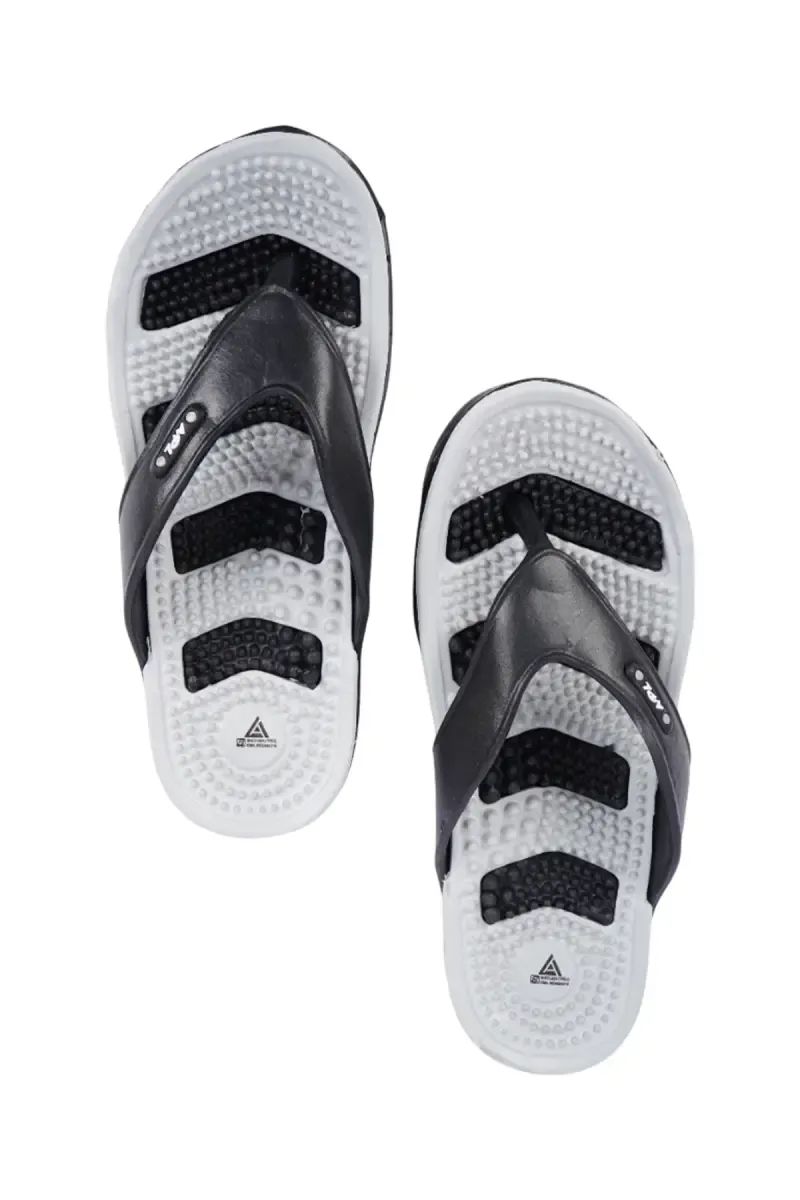 Textured Acupressure Footbed V-Strap Slippers for Men